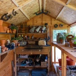 Forest Garden 8x6 Ft Apex Shiplap Wooden 10 Windows Shed With Floor -Hozelock Shop forest garden 8x6 ft apex shiplap wooden 10 windows shed with floor5013053185094 03i bq