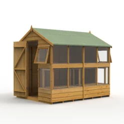 Forest Garden 8x6 Ft Apex Shiplap Wooden 10 Windows Shed With Floor -Hozelock Shop forest garden 8x6 ft apex shiplap wooden 10 windows shed with floor5013053185094 04c bq
