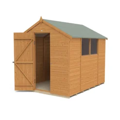 Forest Garden 8x6 Ft Apex Shiplap Wooden 2 Windows Shed With Floor - Assembly Service Included -Hozelock Shop forest garden 8x6 ft apex shiplap wooden 2 windows shed with floor assembly service included5013053178720 02c bq