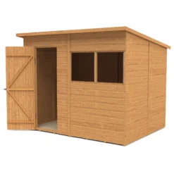 Forest Garden 8x6 Ft Pent Shiplap Wooden 2 Windows Shed With Floor - Assembly Service Included -Hozelock Shop forest garden 8x6 ft pent shiplap wooden 2 windows shed with floor assembly service included5013053182765 03c bq