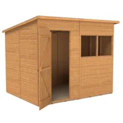 Forest Garden 8x6 Ft Pent Shiplap Wooden 2 Windows Shed With Floor - Assembly Service Included -Hozelock Shop forest garden 8x6 ft pent shiplap wooden 2 windows shed with floor assembly service included5013053182765 06c bq
