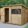 Forest Garden 8x6 Pent Pressure Treated Overlap Wooden Shed With Floor - Assembly Service Included