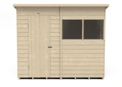 Forest Garden 8x6 Pent Pressure Treated Overlap Wooden Shed With Floor - Assembly Service Included -Hozelock Shop forest garden 8x6 pent pressure treated overlap wooden shed with floor assembly service included5013053178591 02c bq