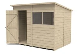 Forest Garden 8x6 Pent Pressure Treated Overlap Wooden Shed With Floor - Assembly Service Included -Hozelock Shop forest garden 8x6 pent pressure treated overlap wooden shed with floor assembly service included5013053178591 21c bq