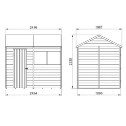 Forest Garden 8x6 Reverse Apex Dip Treated Overlap Wooden Shed With Floor (Base Included) -Hozelock Shop forest garden 8x6 reverse apex dip treated overlap wooden shed with floor base included 5013053178225 01t bq
