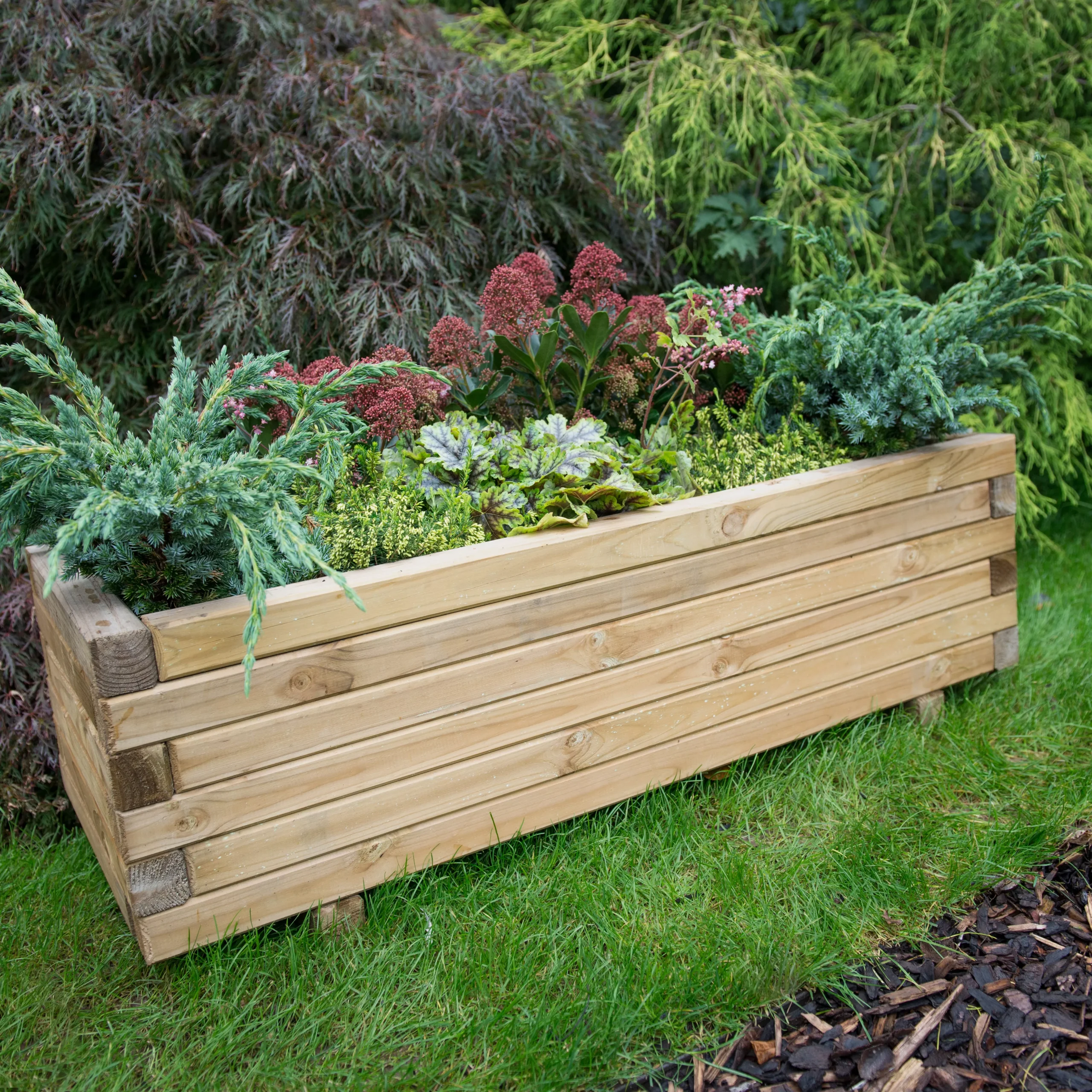 Forest Garden Agen Wooden Rectangular Planter 2 Forest Garden Agen Wooden Rectangular Planter - Image 2