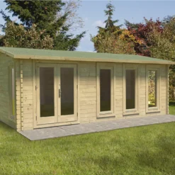 Forest Garden Blakedown 6x4 Toughened Glass Pent Loglap Solid Wood Cabin With Double Door - Assembly Service Included -Hozelock Shop forest garden blakedown 6x4 toughened glass pent loglap solid wood cabin with double door assembly service included5013053181591 01i bq