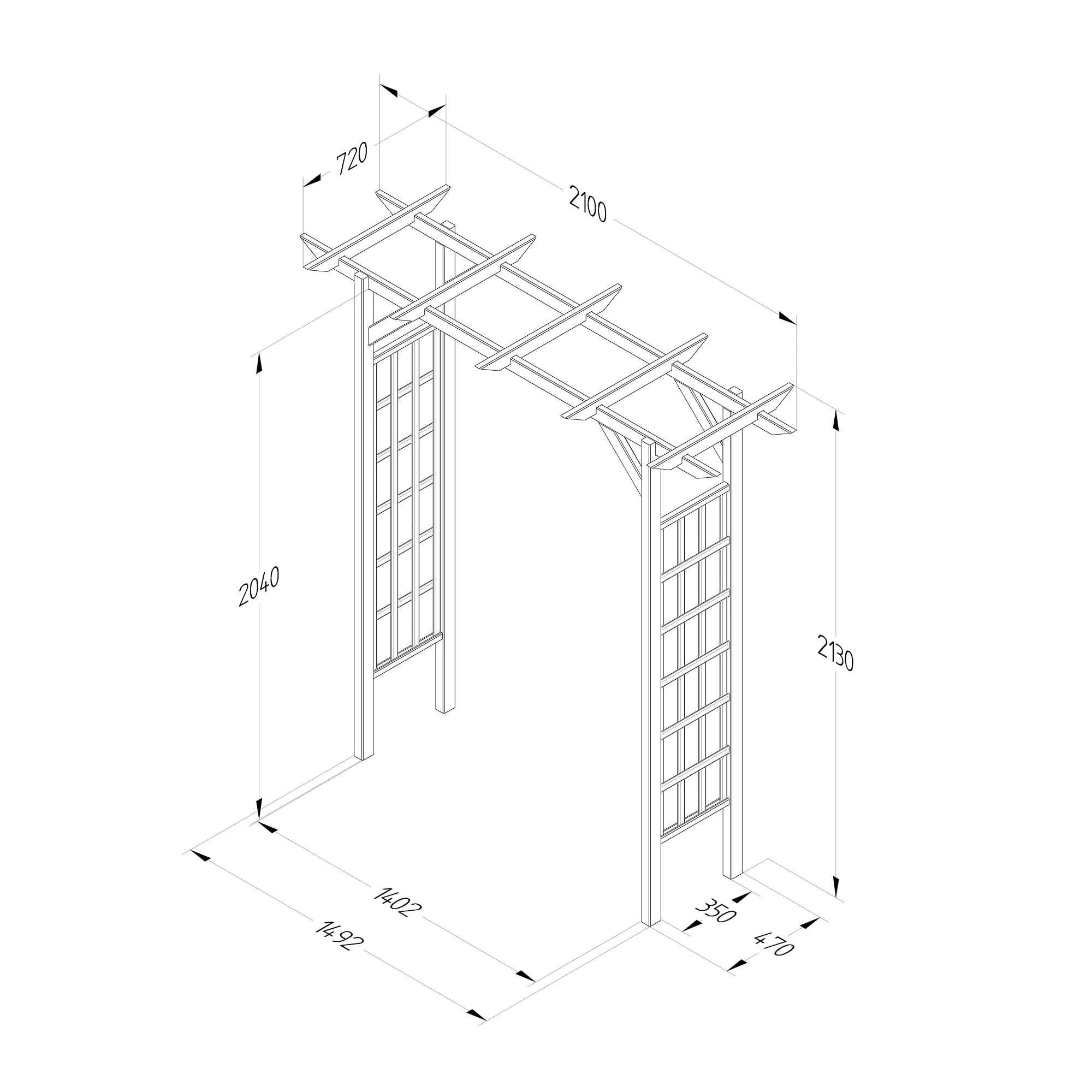 Forest Garden Classic Flat Top European Softwood Arch (H) 213cm X (W) 210cm 6 Forest Garden Classic Flat Top European Softwood Arch (H) 213cm X (W) 210cm - Image 6