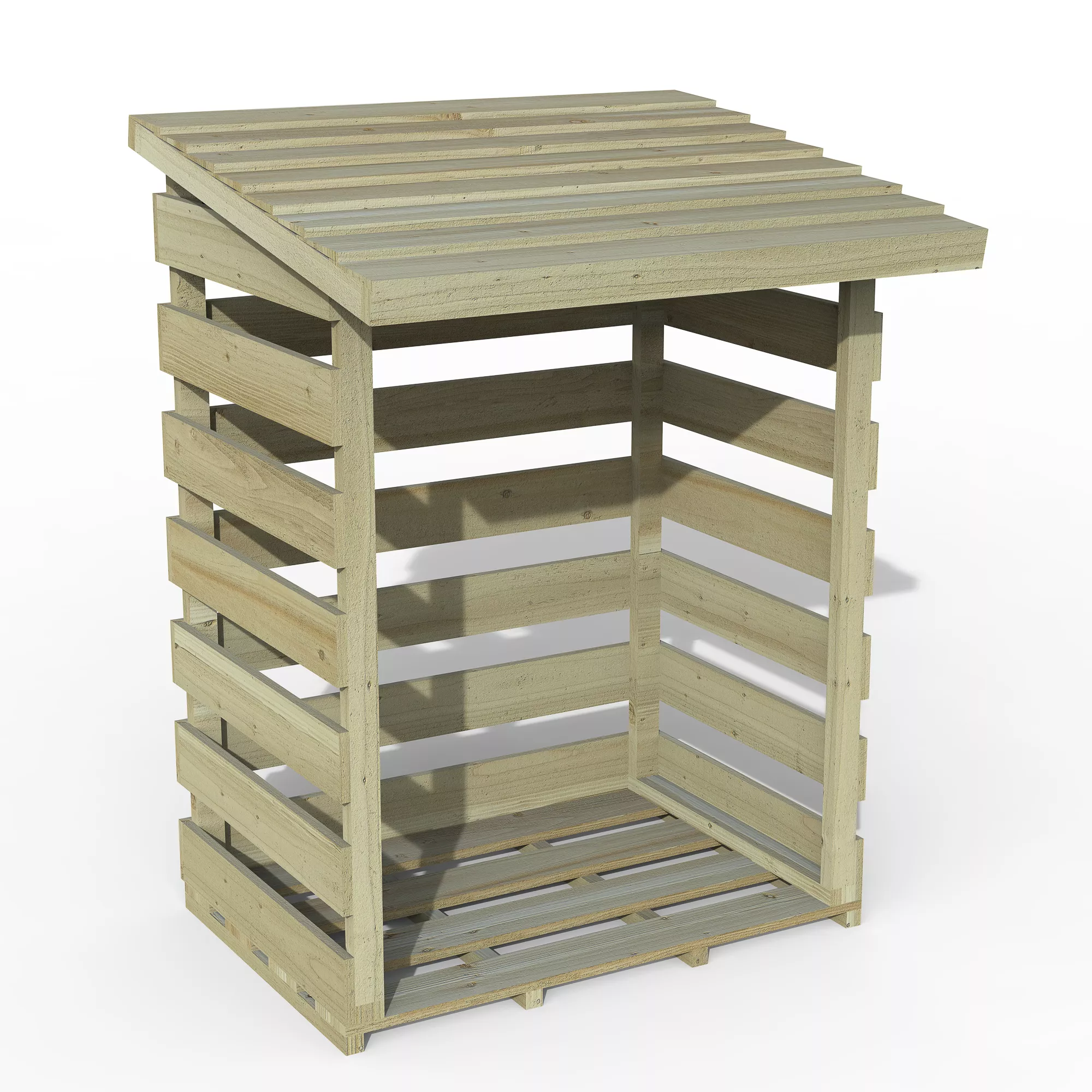 Forest Garden Compact Timber 3x3 Ft Pent Log Store 2 Forest Garden Compact Timber 3x3 Ft Pent Log Store - Image 2