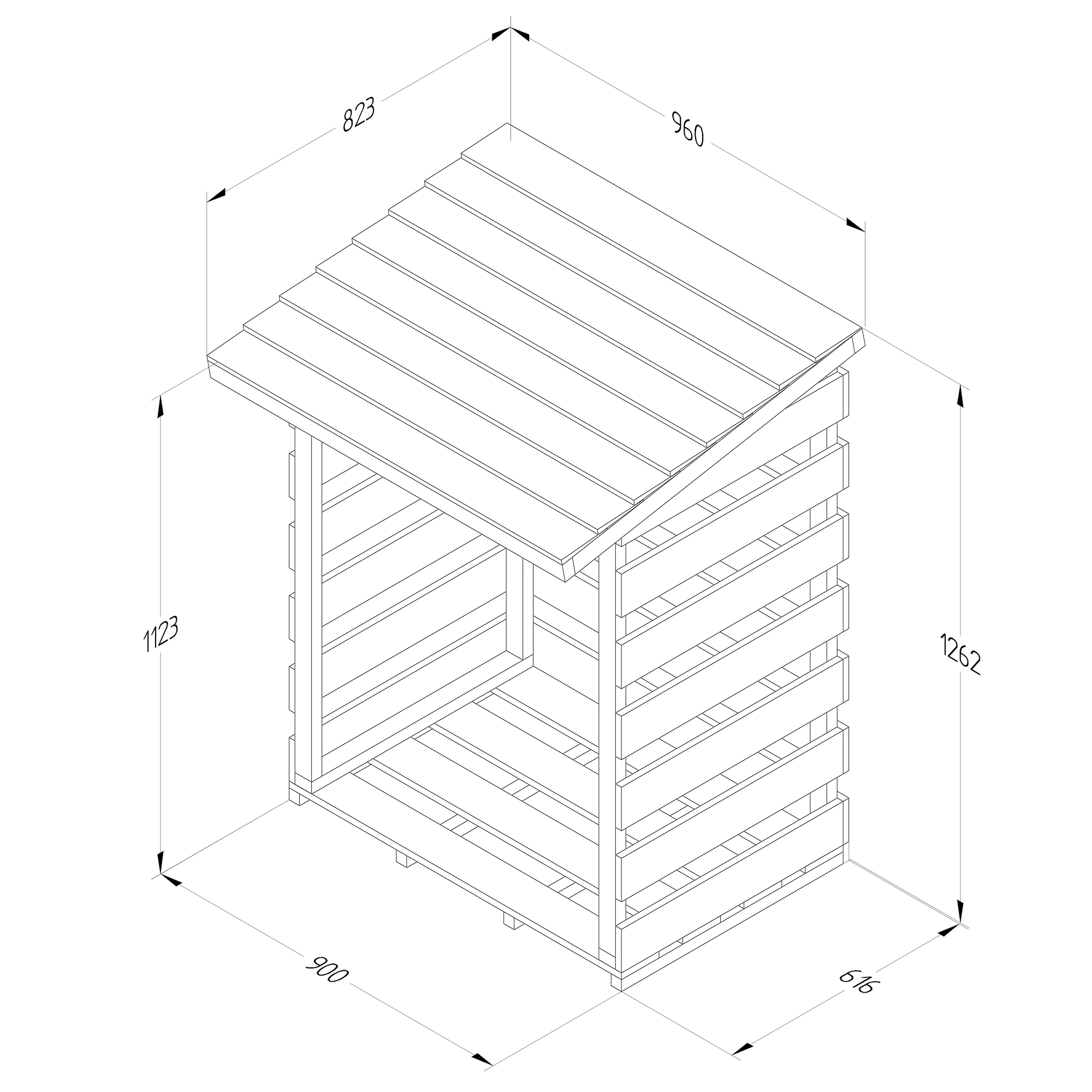 Forest Garden Compact Timber 3x3 Ft Pent Log Store 7 Forest Garden Compact Timber 3x3 Ft Pent Log Store - Image 7