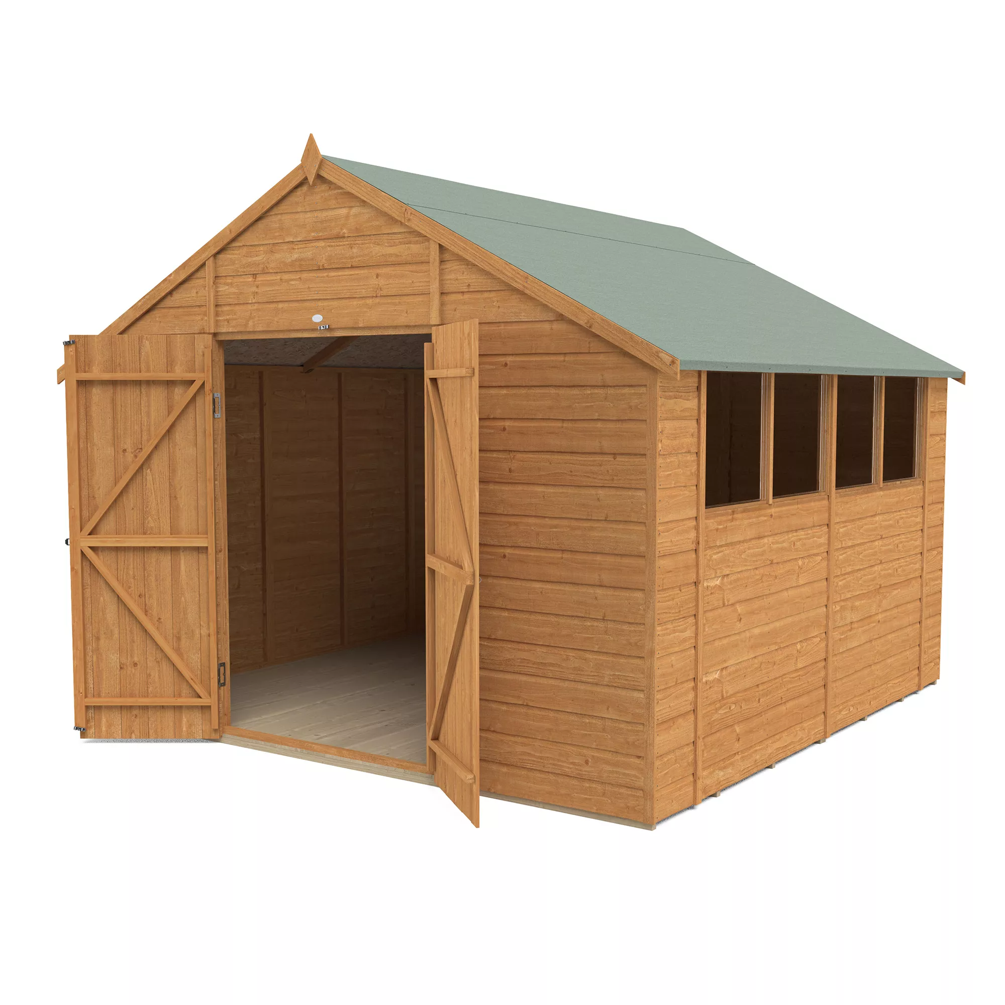 Forest Garden Delamere Range 10x10 Ft Apex Shiplap Wooden 2 Door 4 Windows Shed With Floor 1 Forest Garden Delamere Range 10x10 Ft Apex Shiplap Wooden 2 Door 4 Windows Shed With Floor