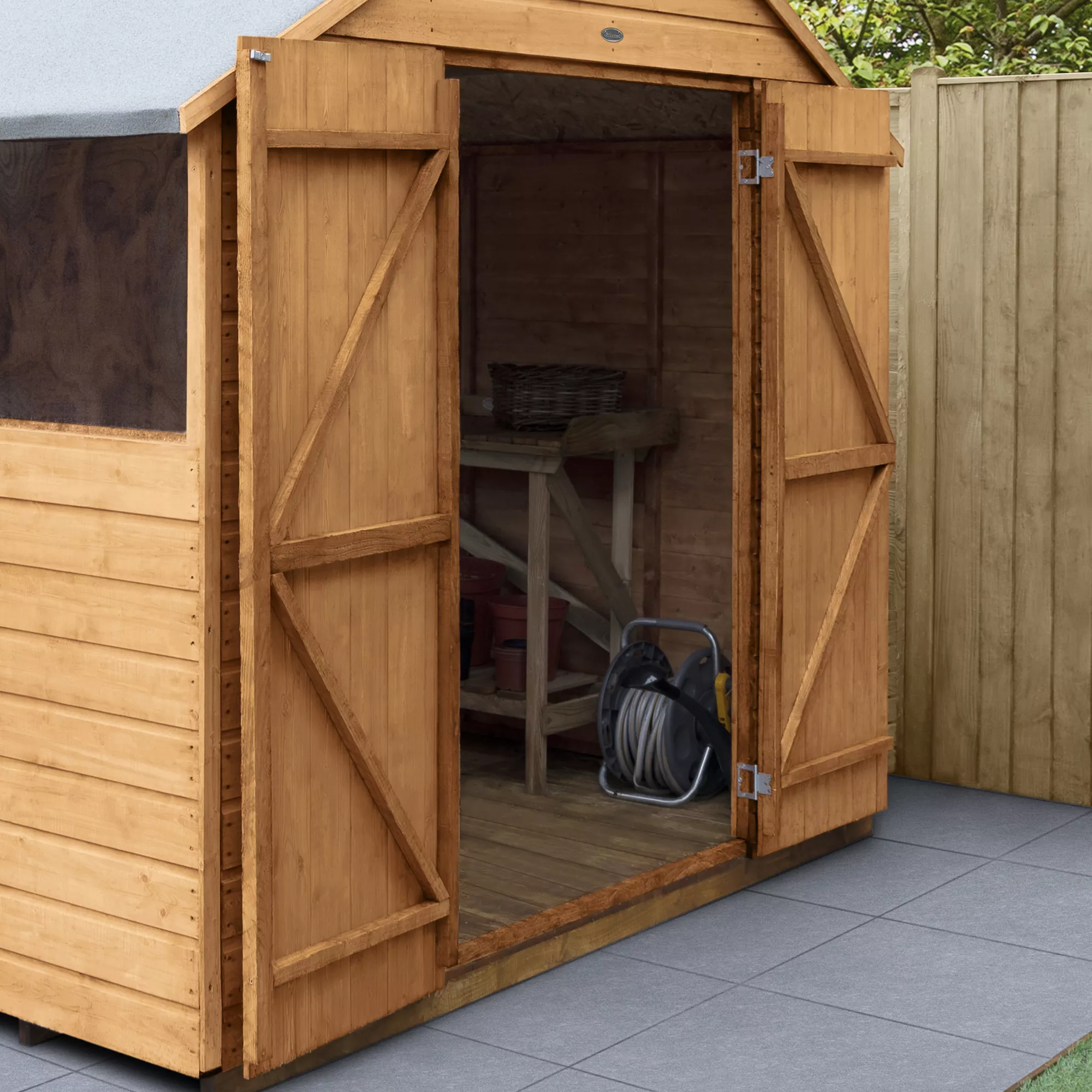 Forest Garden Delamere Range 10x10 Ft Apex Shiplap Wooden 2 Door 4 Windows Shed With Floor 6 Forest Garden Delamere Range 10x10 Ft Apex Shiplap Wooden 2 Door 4 Windows Shed With Floor - Image 6