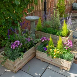 Forest Garden Durham Wooden Rectangular Planter, Pack Of 3 -Hozelock Shop forest garden durham wooden rectangular planter pack of 35013053154526 01i bq