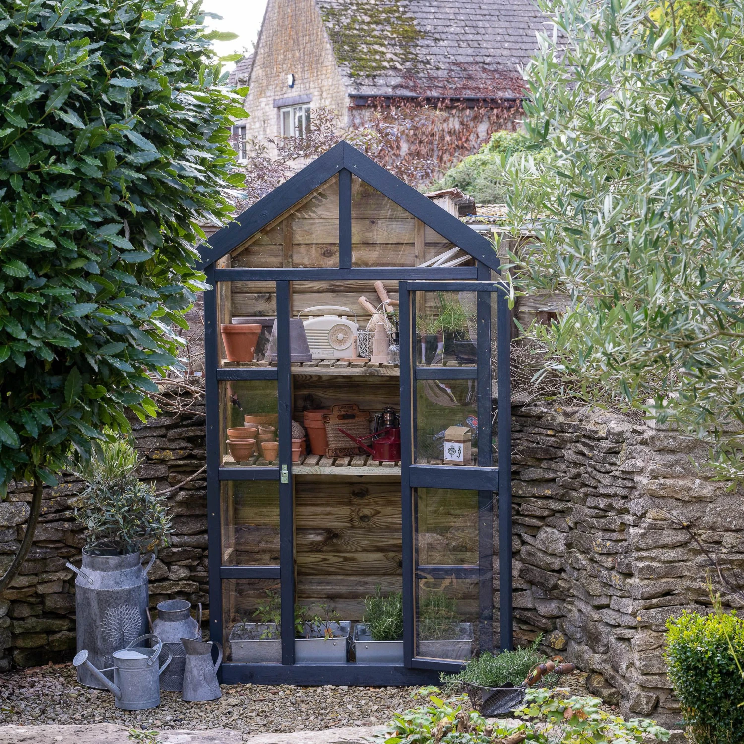 Forest Garden Georgian Wall Greenhouse With Auto Vent 9 Forest Garden Georgian Wall Greenhouse With Auto Vent - Image 9