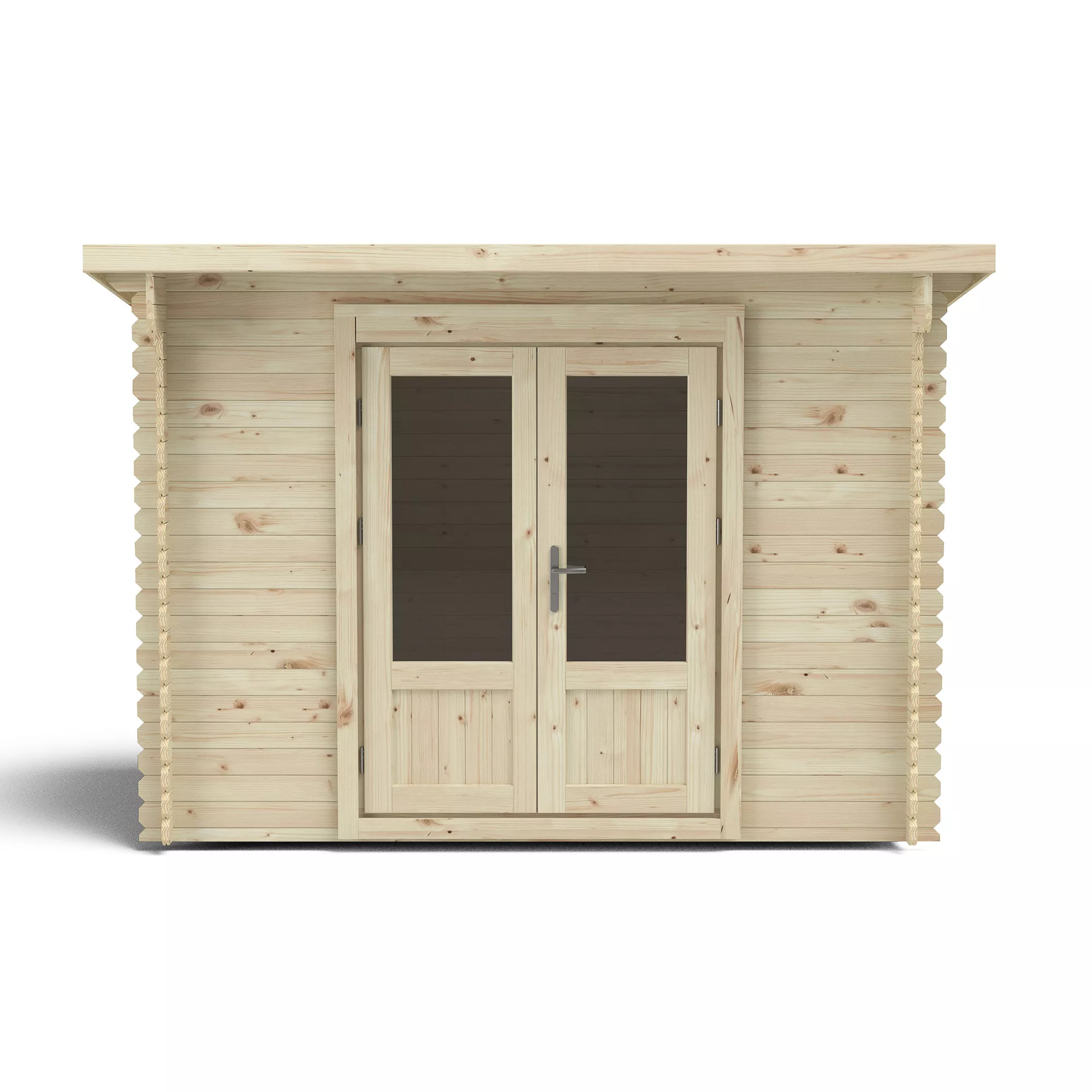 Forest Garden Harwood 3x2 Toughened Glass Pent Loglap Solid Wood Cabin With Double Door 2 Forest Garden Harwood 3x2 Toughened Glass Pent Loglap Solid Wood Cabin With Double Door - Image 2