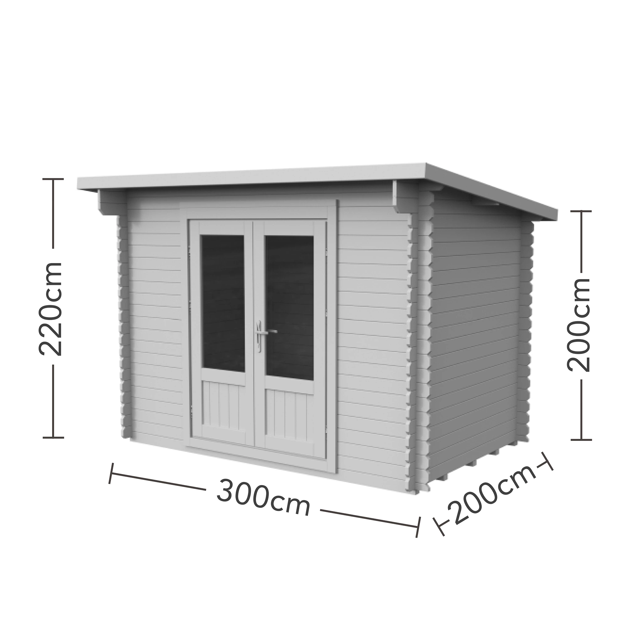 Forest Garden Harwood 3x2 Toughened Glass Pent Loglap Solid Wood Cabin With Double Door 7 Forest Garden Harwood 3x2 Toughened Glass Pent Loglap Solid Wood Cabin With Double Door - Image 7