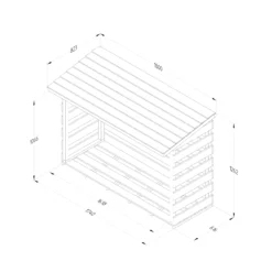 Forest Garden Large Timber 6x3 Ft Pent Log Store -Hozelock Shop forest garden large timber 6x3 ft pent log store5013053189924 01t