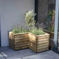 Forest Garden Linear Corner Natural Timber Wooden Rectangular Planter 9 Forest Garden Linear Corner Natural Timber Wooden Rectangular Planter -Hozelock Shop forest garden linear corner natural timber wooden rectangular planter5013053184981 01i bq