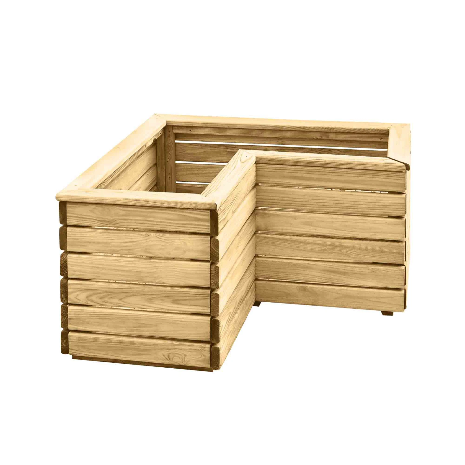 Forest Garden Linear Corner Natural Timber Wooden Rectangular Planter 2 Forest Garden Linear Corner Natural Timber Wooden Rectangular Planter - Image 2