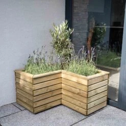 Forest Garden Linear Corner Natural Timber Wooden Rectangular Planter 8 Forest Garden Linear Corner Natural Timber Wooden Rectangular Planter -Hozelock Shop forest garden linear corner natural timber wooden rectangular planter5013053184981 03i bq