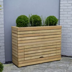 Forest Garden Linear Natural Timber Rectangular Planter (H) 91.1cm X (W) 120cm -Hozelock Shop forest garden linear natural timber rectangular planter h 91 1cm x w 120cm5013053190241 01i