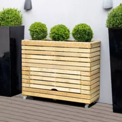 Forest Garden Linear Natural Timber Rectangular Planter (H) 97.2cm X (W) 120cm -Hozelock Shop forest garden linear natural timber rectangular planter h 97 2cm x w 120cm5013053190425 01i