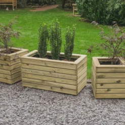 Forest Garden Linear Wooden Rectangular Planter -Hozelock Shop forest garden linear wooden rectangular planter5013053160299 04i bq