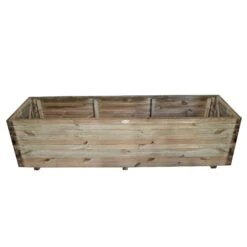 Forest Garden Lomello Natural Timber Wooden Rectangular Planter