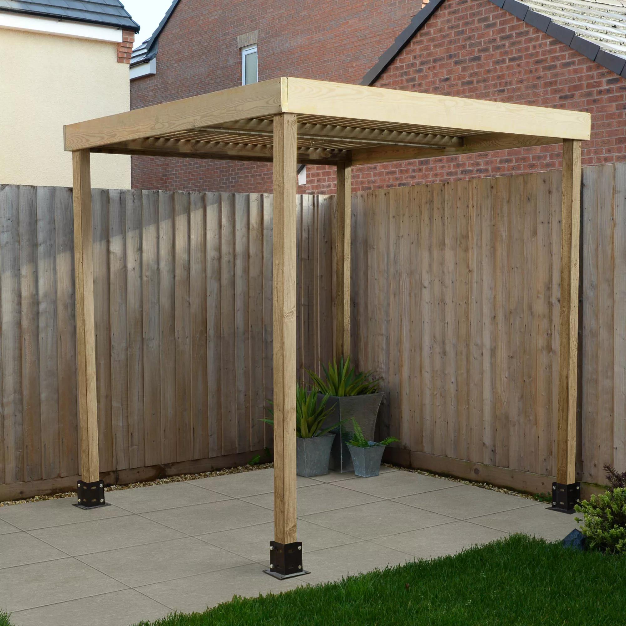 Forest Garden Modular Square Pergola, (H)2045mm (W)1970mm 1 Forest Garden Modular Square Pergola, (H)2045mm (W)1970mm