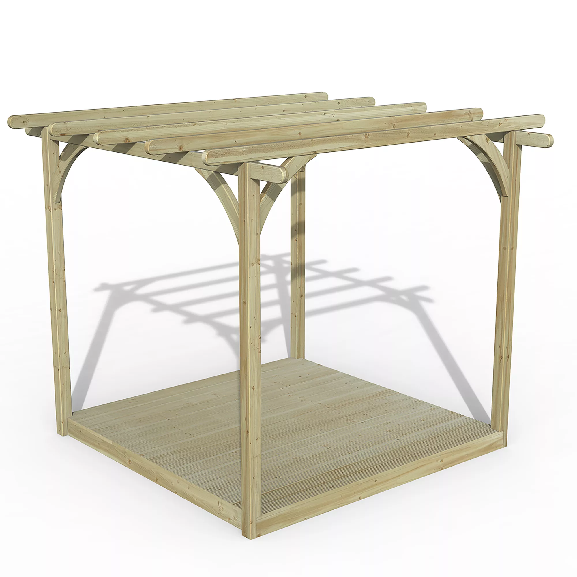 Forest Garden Natural Pergola & Decking Kit, X4 Post (H) 2.5m X (W) 3m 1 Forest Garden Natural Pergola & Decking Kit, X4 Post (H) 2.5m X (W) 3m