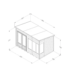 Forest Garden Oakley 10x6 Pent Overlap Solid Wood Summer House With Double Door (Base Included) -Hozelock Shop forest garden oakley 10x6 pent overlap solid wood summer house with double door base included 5013053188743 01t bq