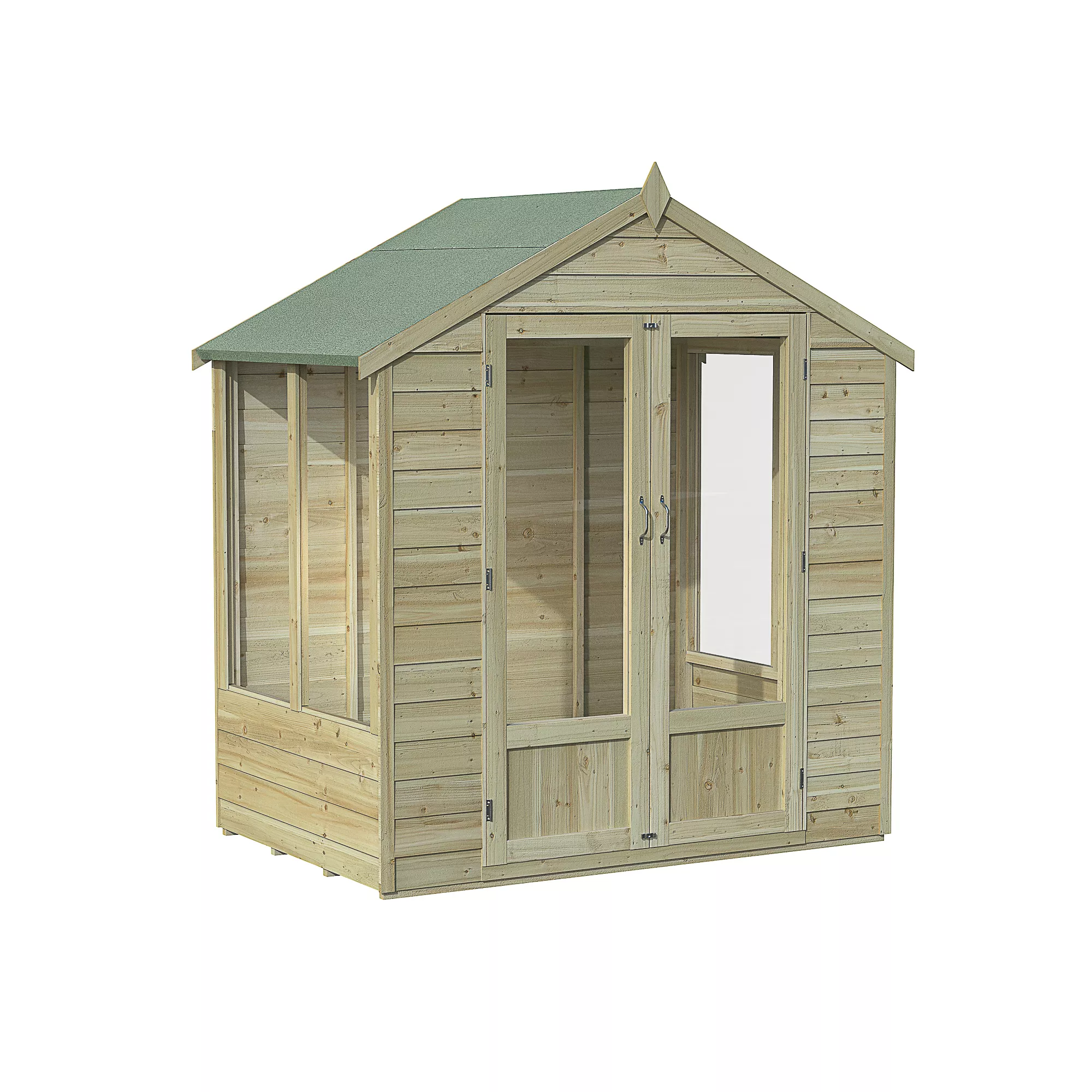 Forest Garden Oakley 6x4 Apex Overlap Solid Wood Summer House With Double Door - Assembly Service Included 2 Forest Garden Oakley 6x4 Apex Overlap Solid Wood Summer House With Double Door - Assembly Service Included - Image 2
