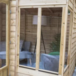 Forest Garden Oakley 6x4 Apex Overlap Solid Wood Summer House With Double Door -Hozelock Shop forest garden oakley 6x4 apex overlap solid wood summer house with double door5013053188422 36c bq