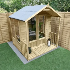 Forest Garden Oakley 6x6 Apex Overlap Solid Wood Summer House With Double Door - Assembly Service Included -Hozelock Shop forest garden oakley 6x6 apex overlap solid wood summer house with double door assembly service included5013053188491 02i bq