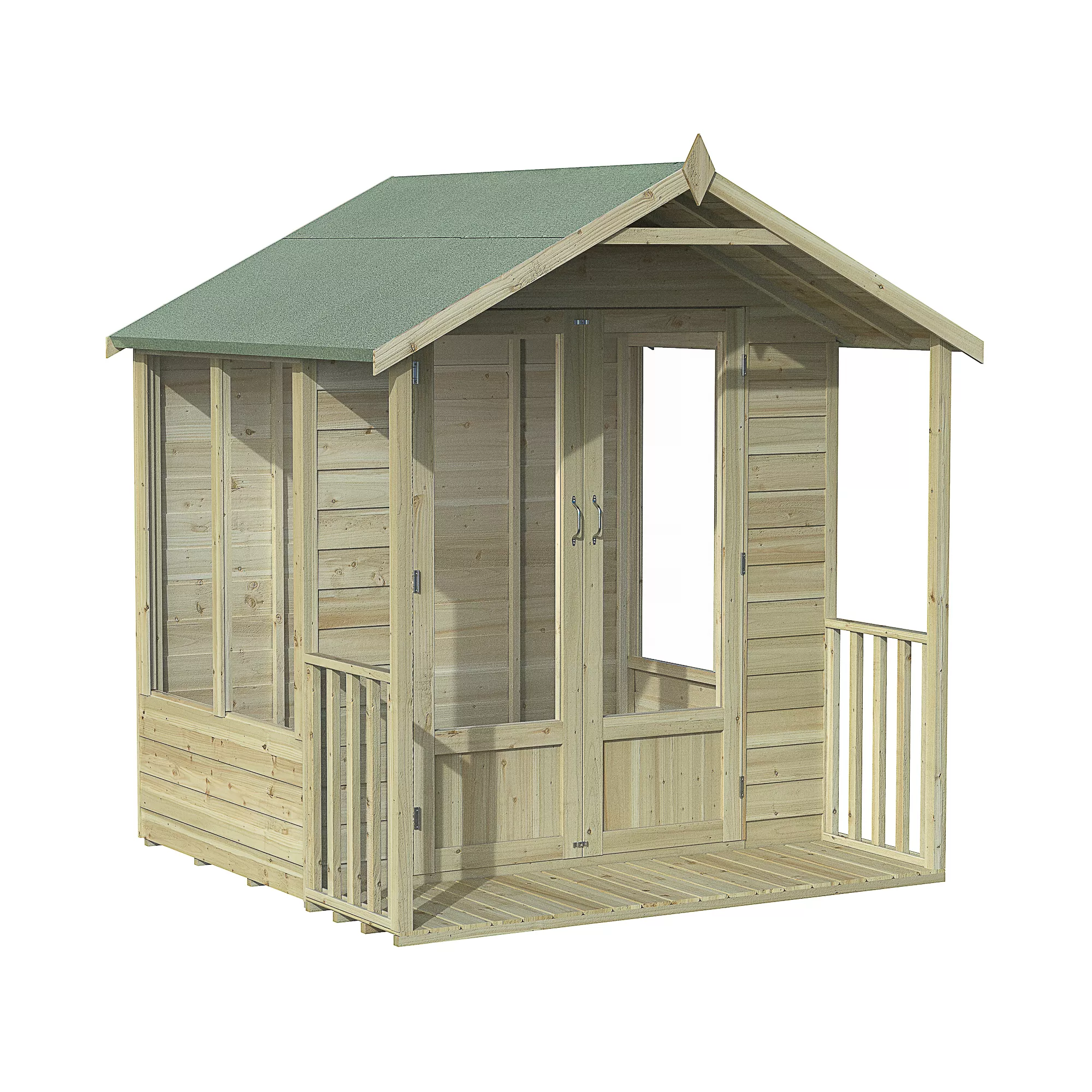 Forest Garden Oakley 6x6 Apex Overlap Solid Wood Summer House With Double Door 2 Forest Garden Oakley 6x6 Apex Overlap Solid Wood Summer House With Double Door - Image 2