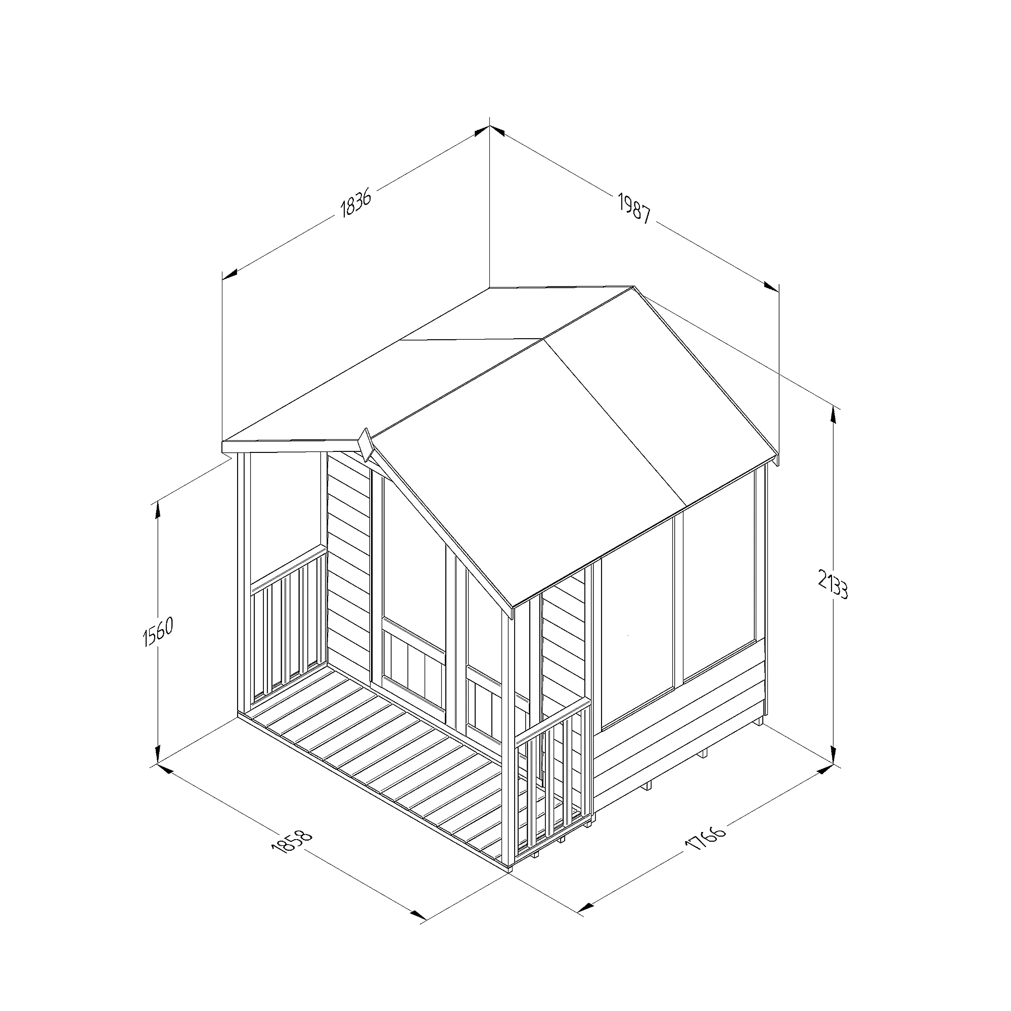 Forest Garden Oakley 6x6 Apex Overlap Solid Wood Summer House With Double Door 5 Forest Garden Oakley 6x6 Apex Overlap Solid Wood Summer House With Double Door - Image 5
