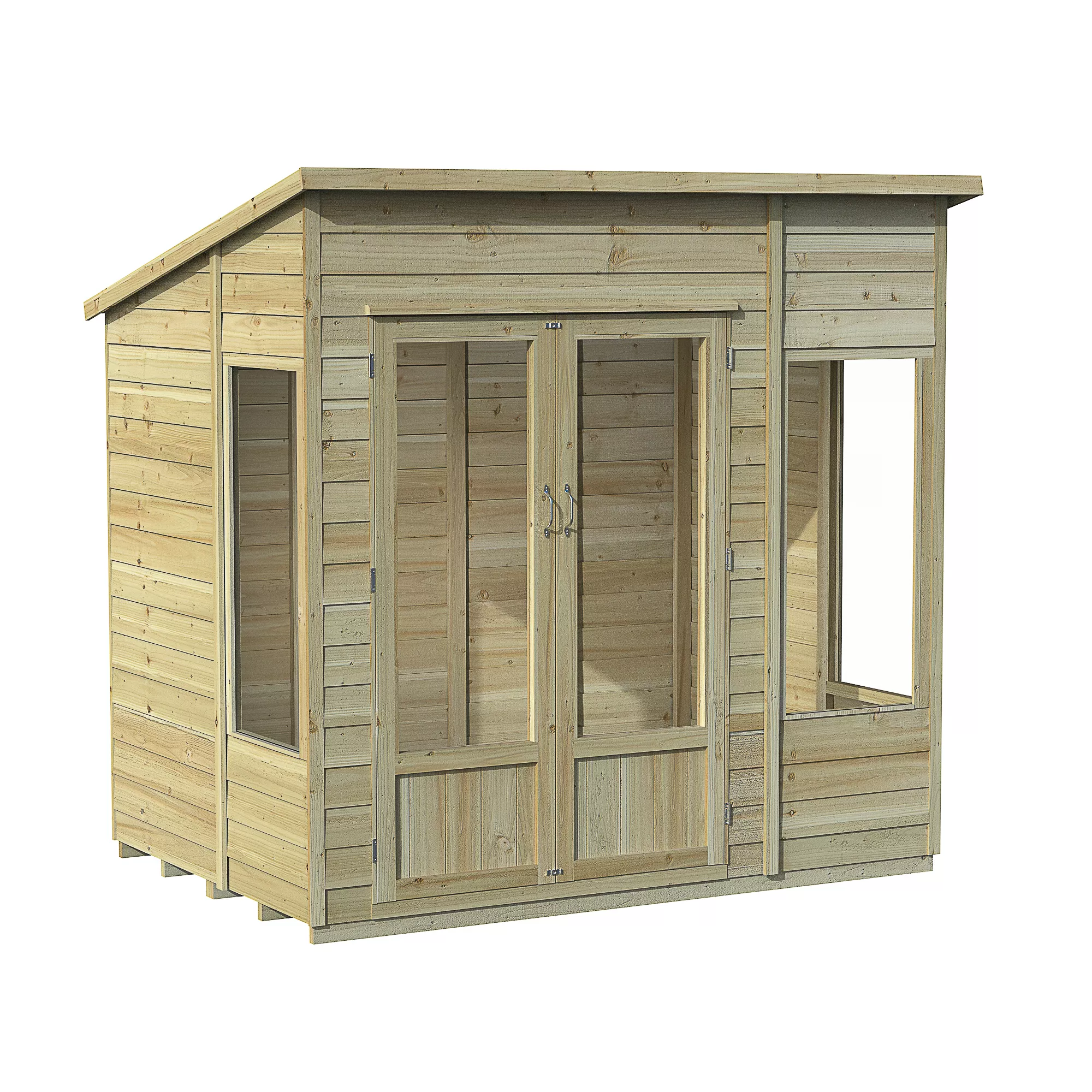 Forest Garden Oakley 7x5 Pent Overlap Solid Wood Summer House With Double Door - Assembly Service Included 2 Forest Garden Oakley 7x5 Pent Overlap Solid Wood Summer House With Double Door - Assembly Service Included - Image 2