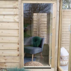 Forest Garden Oakley 7x7 Apex Overlap Solid Wood Summer House With Double Door - Assembly Service Included -Hozelock Shop forest garden oakley 7x7 apex overlap solid wood summer house with double door assembly service included5013053188460 36c bq