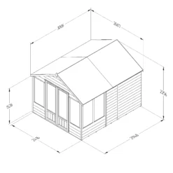 Forest Garden Oakley 8x10 Apex Overlap Solid Wood Summer House With Double Door (Base Included) -Hozelock Shop forest garden oakley 8x10 apex overlap solid wood summer house with double door base included 5013053188804 01t bq