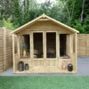 Forest Garden Oakley 8x12 Apex Overlap Solid Wood Summer House With Double Door (Base Included)
