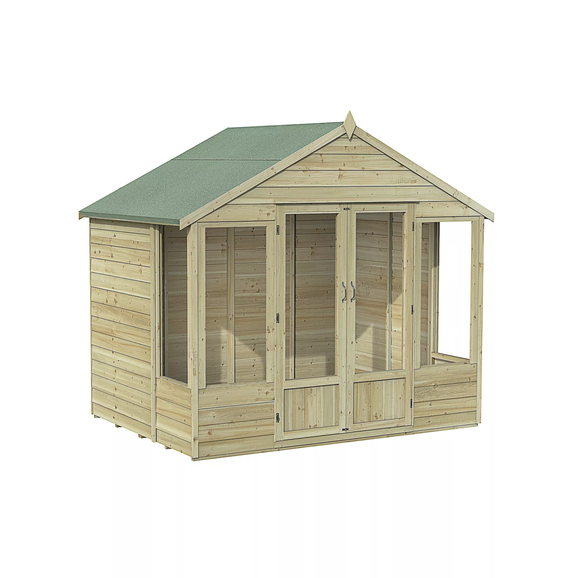 Forest Garden Oakley 8x6 Apex Overlap Solid Wood Summer House With Double Door - Assembly Service Included 1 Forest Garden Oakley 8x6 Apex Overlap Solid Wood Summer House With Double Door - Assembly Service Included