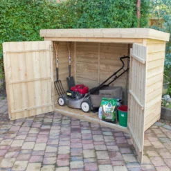Forest Garden Overlap Wooden 6x3 Pent Garden Storage -Hozelock Shop forest garden overlap wooden 6x3 pent garden storage5013053162835 01i bq