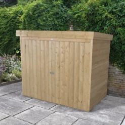 Forest Garden Overlap Wooden 6x3 Pent Garden Storage -Hozelock Shop forest garden overlap wooden 6x3 pent garden storage5013053162835 02i bq