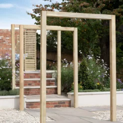 Forest Garden Sleeper European Softwood Arch (H) 240cm X (W) 160cm Set Of 3 -Hozelock Shop forest garden sleeper european softwood arch h 240cm x w 160cm set of 35013053190081 02i