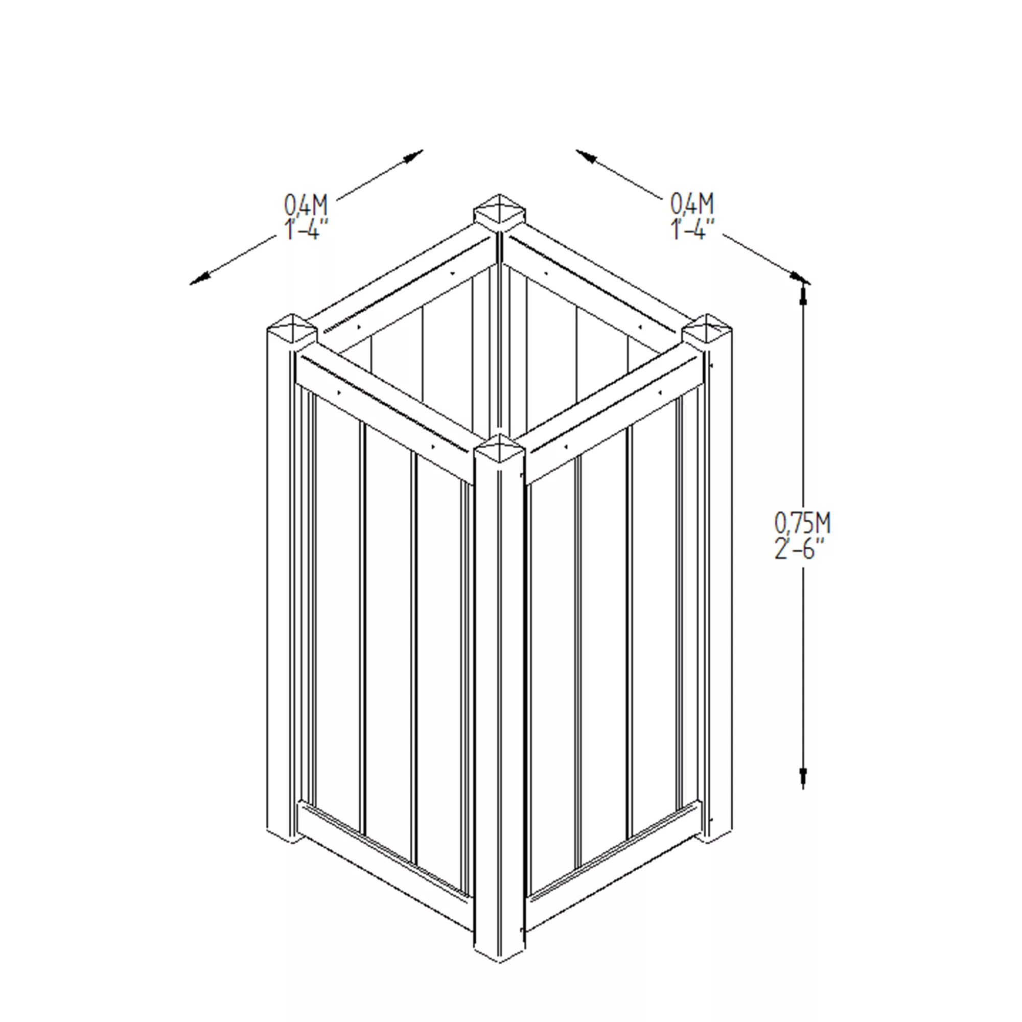 Forest Garden Slender Wooden Rectangular Planter, Pack Of 2 2 Forest Garden Slender Wooden Rectangular Planter, Pack Of 2 - Image 2