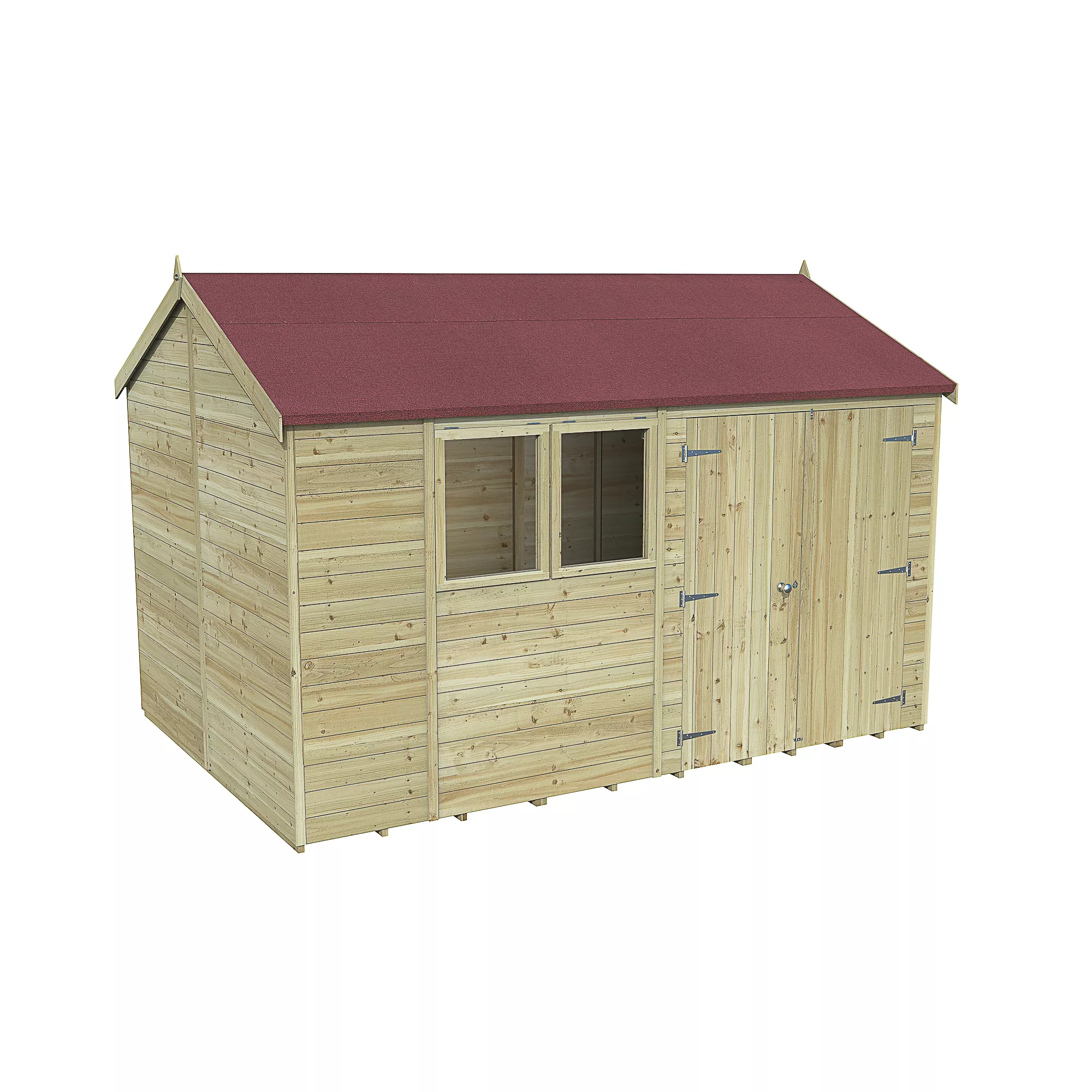 Forest Garden Timberdale 12x8 Ft Reverse Apex Tongue & Groove Solid Wood Shed With Floor (Base Included) 2 Forest Garden Timberdale 12x8 Ft Reverse Apex Tongue & Groove Solid Wood Shed With Floor (Base Included) - Image 2