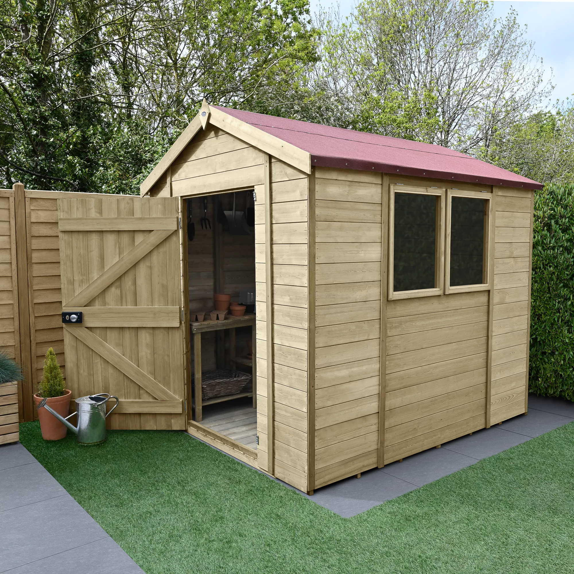 Forest Garden Timberdale 8x6 Ft Apex Tongue & Groove Wooden Shed With Floor 1 Forest Garden Timberdale 8x6 Ft Apex Tongue & Groove Wooden Shed With Floor