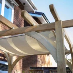 Forest Garden Ultima Cream Pergola & Decking Kit, X4 Post (H) 2.4m X (W) 2.4m - Canopy Included -Hozelock Shop forest garden ultima cream pergola decking kit x4 post h 2 4m x w 2 4m canopy included5013053192252 02i