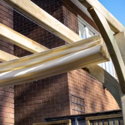 Forest Garden Ultima Cream Pergola & Decking Kit, X4 Post (H) 2.4m X (W) 2.4m - Canopy Included -Hozelock Shop forest garden ultima cream pergola decking kit x4 post h 2 4m x w 2 4m canopy included5013053192252 05i