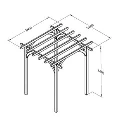Forest Garden Ultima Square Pergola, (H)2450mm (W)2400mm 5 Forest Garden Ultima Square Pergola, (H)2450mm (W)2400mm -Hozelock Shop forest garden ultima square pergola h 2450mm w 2400mm5013053183755 01t bq